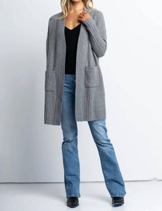 Lisa Todd Subtle Luxury Cardigan In Fog