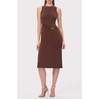 H&eacute;rve L&eacute;ger The Brooke Sleeveless Shift Dress in Coffee at Nordstrom Rack, Size Xx-Small