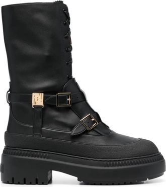 Fendi Black Delfina Combat Boots Size 38