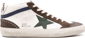 Golden Goose Mid-Star leather sneakers - men - Cotton/Buffalo Leather/Calf Leather/Rubber - 43 - White