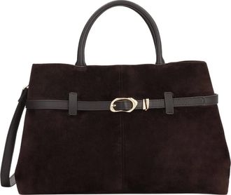 Kazar Tassen, Dames, Bruin, ONE Size, Su&egrave;de, Su&egrave;de tas met decoratieve gesp en riemen