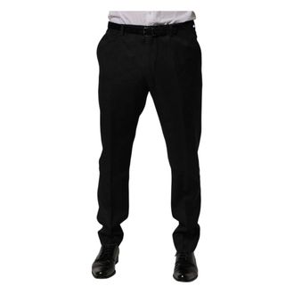 Dolce & Gabbana Suit Trousers, male, Black, Size: 2XL Wool Skinny Dress Formal Trouser Pants