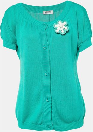 Moschino Cheap & Chic Green Beaded Detail Cardigan