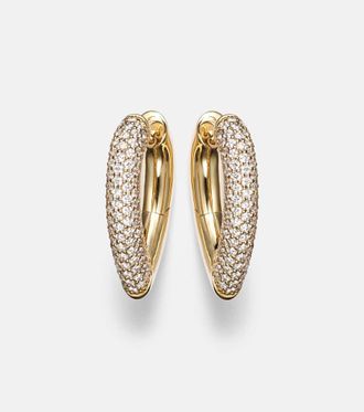 Engelbert Drop Link Medium 18kt gold earrings with diamonds