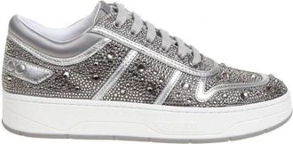 Jimmy Choo London Hawaii Metallic Crystal Stud Sneakers, Brand Size 34.5 ( US Size 4.5 )