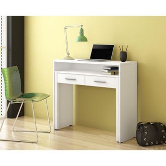 Dmora Escritorio Opaglio, 2 Cajones, Modulare, Un Compartimento, 98.6x36.6x86.9h Cm Blanco