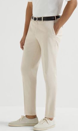 Brunello Cucinelli Comfort gabardine trousers in Light Brown at Nordstrom, Size 56 It