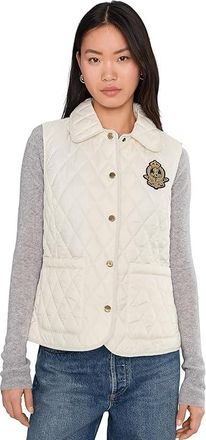 Lauren Ralph Lauren Crested Vest Womens Jacket Cream : XL, Polyester