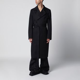 Rick Owens Cappotto doppiopetto nero in cotone