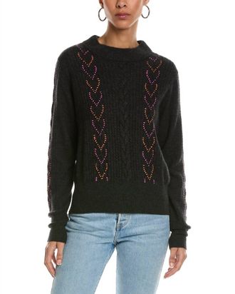 Brodie Skylah Cable Sweater In Charcoal