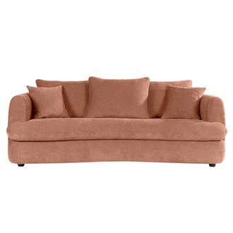Miliboo Divano Letto Sfoderabile 3-4 Posti Forma A Fagiolo In Tessuto Effetto Velluto Color Terracotta Sacha