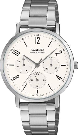 Casio Mens White Dial Stainless Steel Multifunction Watch - MTP-VT06D-7BDF