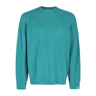 BONSAI Round-neck Knitwear, male, Blue, Size: S Round-neck Knitwear