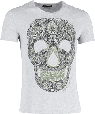 Alexander McQueen Alexander McQueen Skull Graphic T-shirt in grijs katoen
