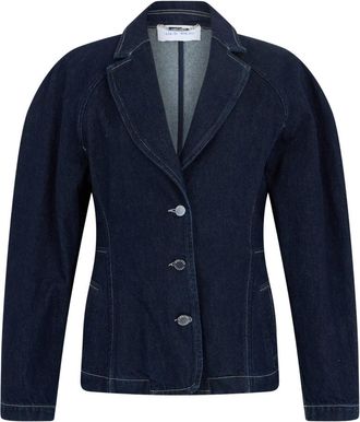 Alberta Ferretti Jas met uitlopende mouwen - Dames - Spijkerjassen - Blauw - XL - Katoen - Jassen