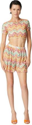 Missoni Printed Tulle Crop Top in Multicoloured at Nordstrom, Size 42