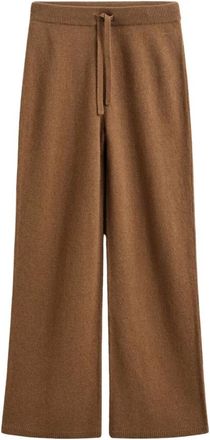 GANT Wol-kasjmier wijde broek - Dames - Broeken - Bruin - Maat: L Wol