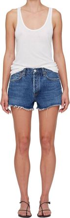 A Gold E Parker Short With Slit In Caution