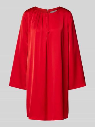 Christian Berg Midikleid mit Raffungen in Rot, Gr&ouml;&szlig;e 34