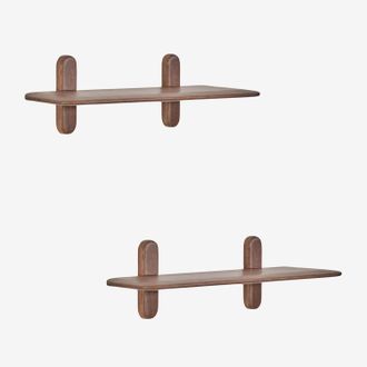 Sklum Pack De 2 Estantes De Pared En Madera Veleta Sklum