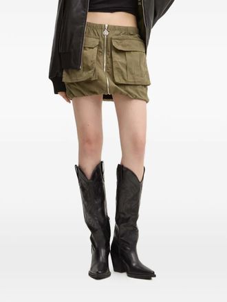 HUGO BOSS Mini-rok met ritszak aan de voorkant - Groen