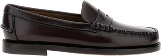 Sebago Burgundy Brown Classic Dan Full-Grain Leather Penny Loafers
