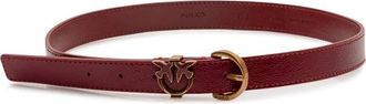 Pinko Riem met gesp met vogeldetail - Dames - Riemen - Rood - XS - Leer - Accessoires