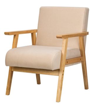 Nordlys Sill&oacute;n en madera y tejido beige