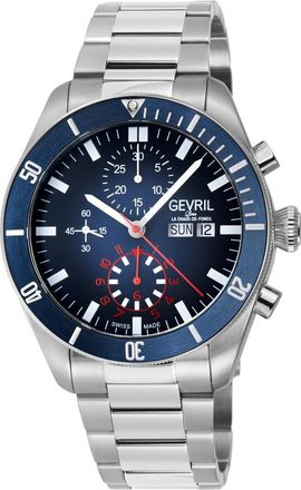 Gevril Group Yorkville Chronograph Automatic Blue Dial Mens Watch 48621B