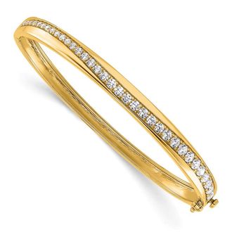 Diamond2Deal 14K Gold 1.6 Ct Lab Grown Diamond Bangle Bracelet