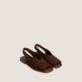 Jonak Jessy su&egrave;de leren platte sandalen