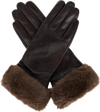 By Malene Birger Genna Leren Handschoenen - Dames - Handschoenen - Bruin - L - Wol - Accessoires
