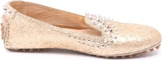 Car Shoe Glitter Studded Loafer Schoen - Dames - Loafers - Geel - 36 1/2 EU - Schoenen