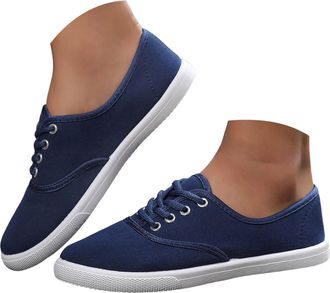 Generic Low-Top Slip Ons Shoes Womens Fashion Sneakers Casual Canvas Sneakers for Women Comfortable Flats Breathable Padded Insole Slip on Sneakers Women Low 