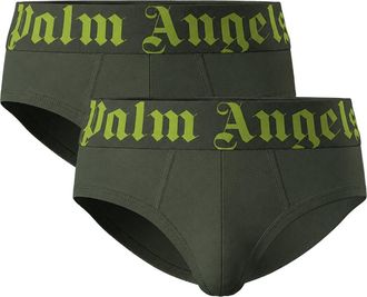 Palm Angels Olijfgroene Slipjes