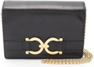 Ferragamo Pre-owned Cross Body Bags, female, Black, Size: ONE SIZE Pre-owned Leather shoulder-bags