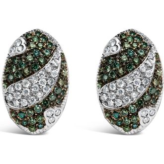 House of Brilliance 14K White Gold 2ct. TDW White and Treated Blue Diamond Earrings at Nordstrom