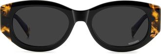 Missoni 52mm Oval Sunglasses in Black Havana/Grey at Nordstrom
