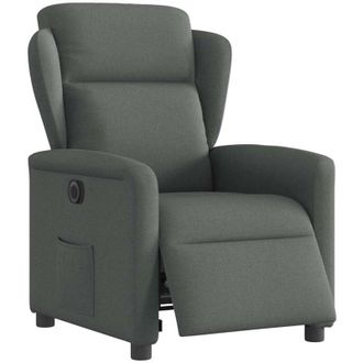 vidaXL Vidaxl - Sill&oacute;n Reclinable El&eacute;ctrico De Tela Gris Oscuro