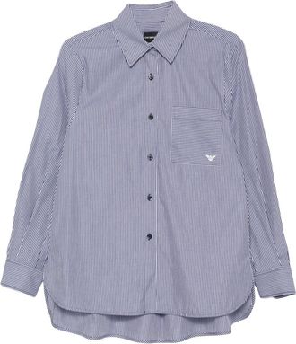 Emporio Armani Overhemden, Dames, Blauw, L, Fb 004 Shirt
