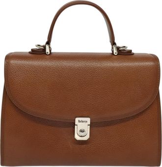 Burberry Nova Check Brown Leather Handbag (Pre-Owned)