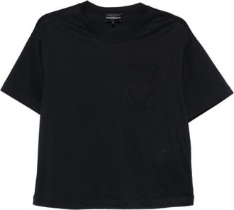 Emporio Armani Navy Blue Round Neck Logo T-shirt