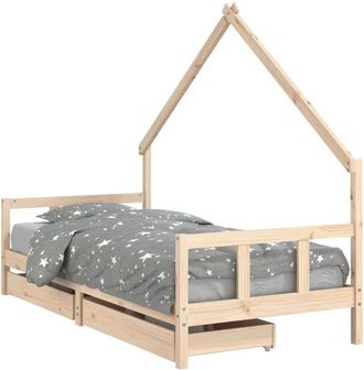 vidaXL Estructura de cama para niños con cajones madera pino 90x200 cm Vidaxl