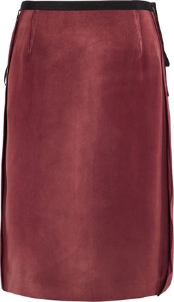 Maison Margiela Reverse-effect Satin Midi Skirt - Red - 38 (UK6 / XS)
