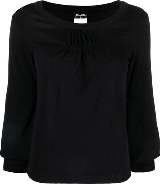Chanel 2008 gathered detail blouse - women - Wool/Polyamide/Silk - 34 - Black