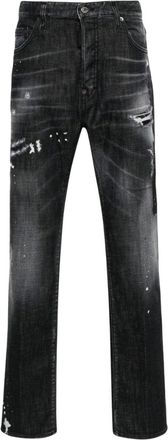Dsquared2 642 Denim Paint Splash Zwarte Denim Broek Heren