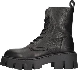 Copenhagen Laarzen Zwart - Dames - Veterlaarzen - Zwart - 41 EU - Leer - Schoenen
