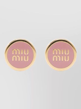 Miu Miu two tone round metal statement earrings