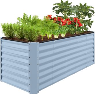 Best Choice Products 8x2x2ft Outdoor Metal Raised Garden Bed, Planter Box for Vegetables, Flowers, Herbs