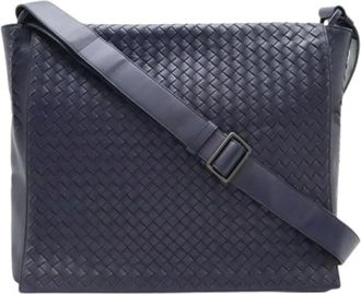 Bottega Veneta Pre-owned Intrecciato Shoulder Bag - Dames - Vintage Schoudertas - Blauw - ONE Size - Leer - Vintage